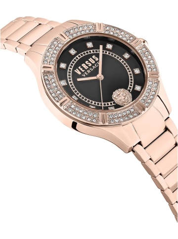 Versus Versace CANTON ROAD CRYSTAL 36 mm IP ROSE GOLD BLACK DIAL IPRG BRACE in rosegold