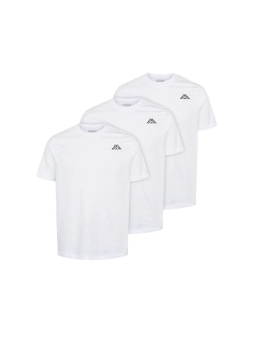 Kappa T-Shirt 3er-Pack Logo Cafers in White