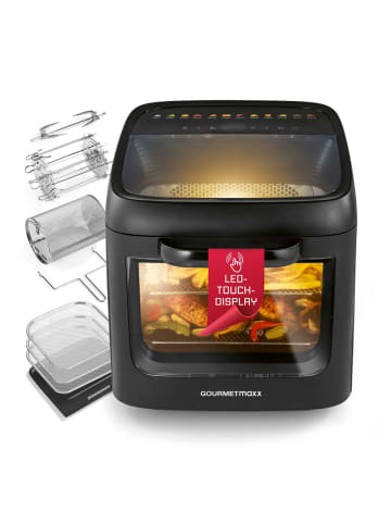 Gourmetmaxx GOURMETmaxx Heißluftofen mit Panoramadach & Frontfenster, 12,5 l - 12 Programme