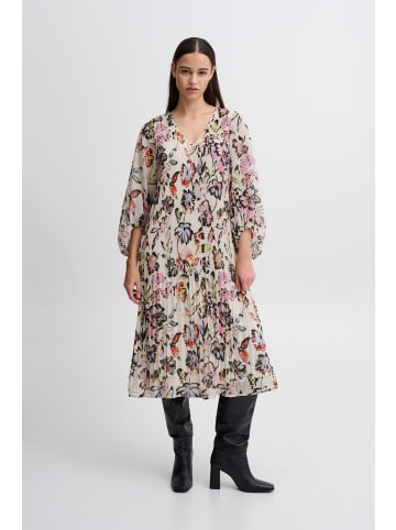 ICHI Kleid IHELLY Loose fit in Crystal Gray Collage print