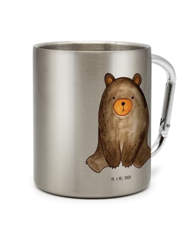 Mr. & Mrs. Panda Tasse Bär sitzend ohne Spruch in Silber