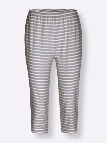 WITT WEIDEN Capri-Hose in steingrau-weiß-geringelt