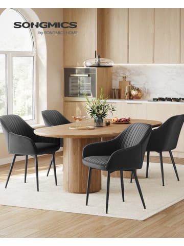 SONGMICS 2er-Set: Esszimmerstuhl in tintenschwarz - (B)62.5 x (H)85 x (T)60 cm
