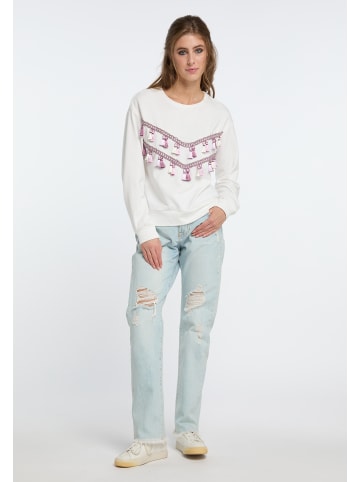 IZIA Damen Sweatshirt in Wollweiss