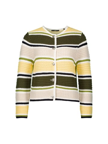 Zero  Strickjacke gestreift mit Knopfleiste in Patch KhakiCream