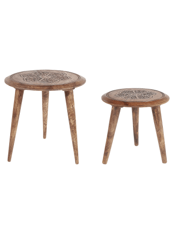 Beliani 2er-Set Tisch Set TURUA in Braun