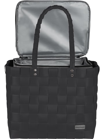 normani normani Flechtkorb mit großer Kühltasche in Black Money