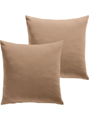 REDBEST Single-Jersey Kuschelkissenbezug 2er-Pack San Francisco in braun