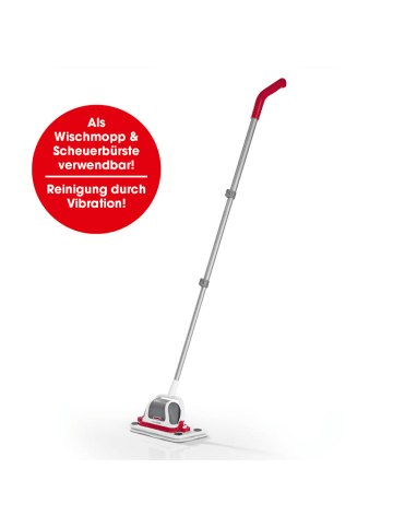 CLEANmaxx Akku Scheuerbürste 3,7V rot/grau Bodenwischer Wischen Sauber