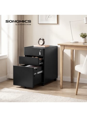 SONGMICS Aktenschrank Berend in Schwarz - (B)39 x (H)59 x (T)50 cm