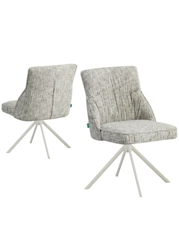 DUBI Möbel 2er-Set: Drehstuhl LINNEA in Hellgrau - (B)49 x (H)85 x  (T)62 cm