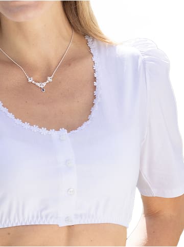 Nina von C. Dirndl-Bluse Keulenärmel in weiss