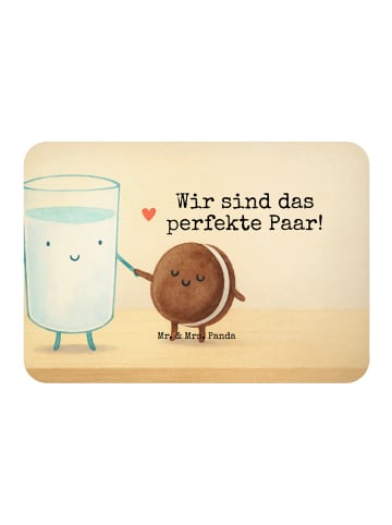 Mr. & Mrs. Panda Magnet Milch Keks Design mit Spruch in Weiß