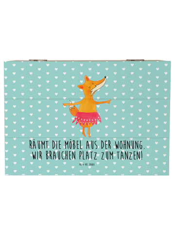 Mr. & Mrs. Panda Aufbewahrungsbox Fuchs Ballerina mit Spruch in Türkis Pastell