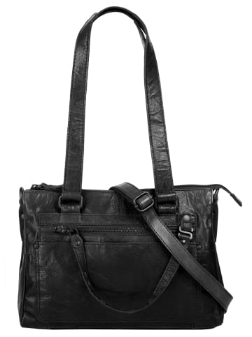SPIKES & SPARROW Shopper echt Leder in schwarz
