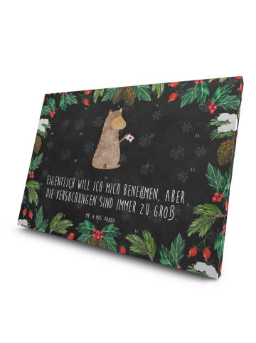 Mr. & Mrs. Panda Adventskalender Alpaka Fahne mit Spruch in Kreidetafel
