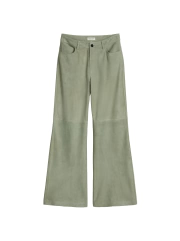 Marc O'Polo Velourslederhose wide in Fresh Sage