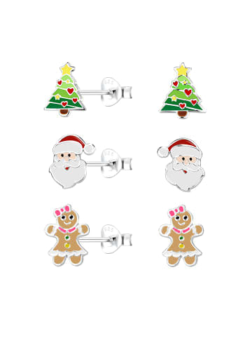 Alexander York Ohrringe, Ohrstecker-Set WEIHNACHTEN in 925 Sterling Silber, 6-tlg.
