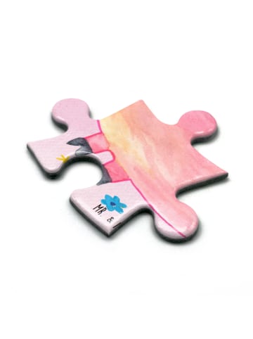 Mr. & Mrs. Panda Puzzle Einhorn Schwein ohne Spruch in Rot Pastell