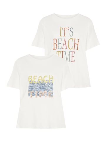 Beach Time T-Shirt in creme bedruckt