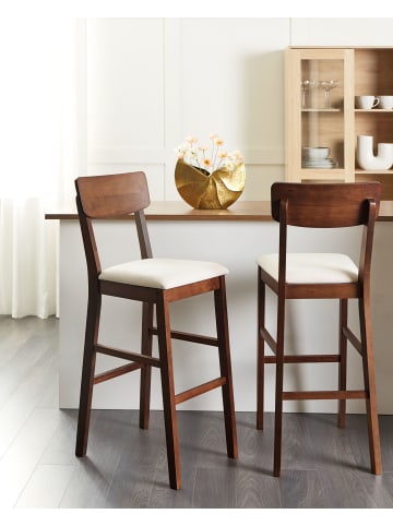Beliani 2-tlg Barhocker AMBLER in Braun/Beige