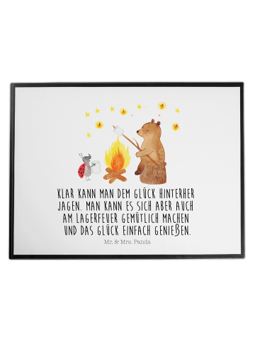 Mr. & Mrs. Panda tischpad Bär & Marienkäfer Lagerfeuer mit Spruch in Weiß