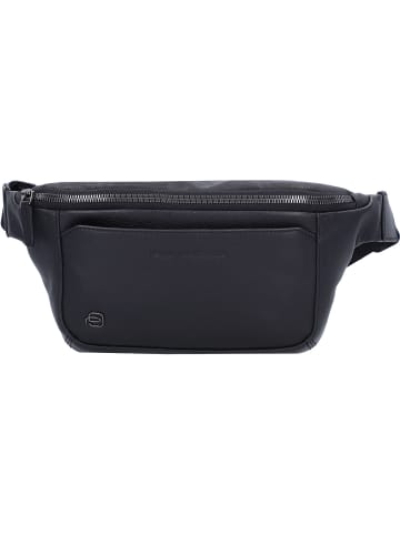 Piquadro Black Square Gürteltasche Leder 31 cm in schwarz