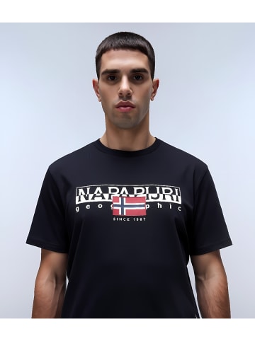 Napapijri T-Shirt "S-Aylmer" in Schwarz