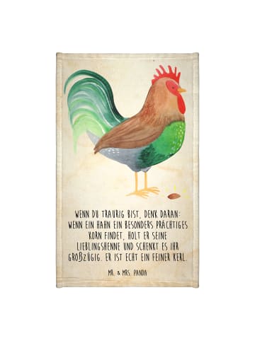 Mr. & Mrs. Panda Handtuch Klein Hahn Korn mit Spruch in Vintage