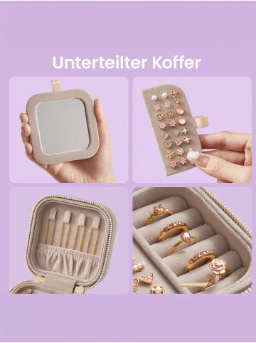 SONGMICS HOME Schmuckkasten Anah in Weiß - (B)10.6 x (H)6.1 x (T)10.6 cm