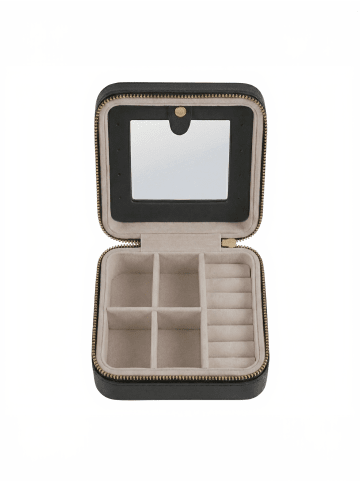 SONGMICS Schmuckkasten Gisella in Schwarz - (B)11.4 x (H)5.5 x (T)11.4 cm