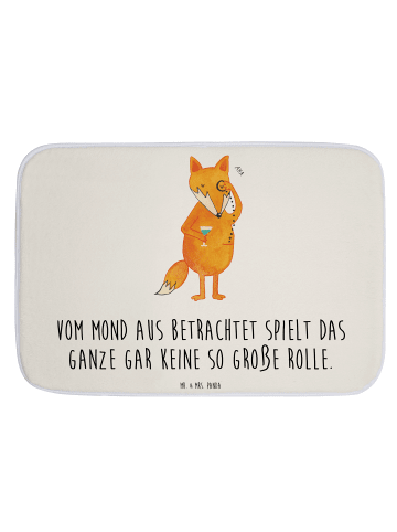 Mr. & Mrs. Panda Duschvorleger Fuchs Lord mit Spruch in Weiß