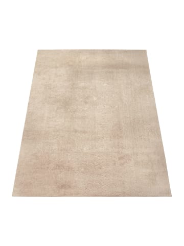 KADIMA DESIGN Teppich Kurzflor waschbar Unifarben Wohnzimmer in Beige