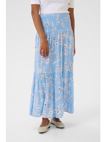 Kaffe Rock KAmaxi A-shape in Vista Blue W. Chalk Flowers