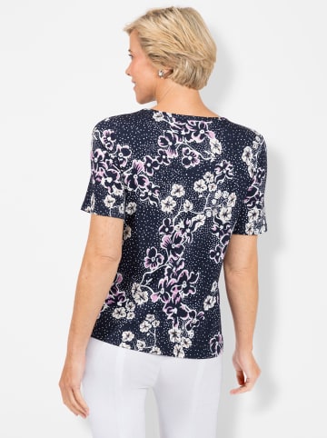 WITT WEIDEN Rundhalsshirt in orchidee-marine-bedruckt