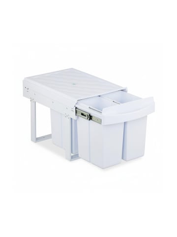 relaxdays Einbaumülleimer in Weiß - 4x 8 l