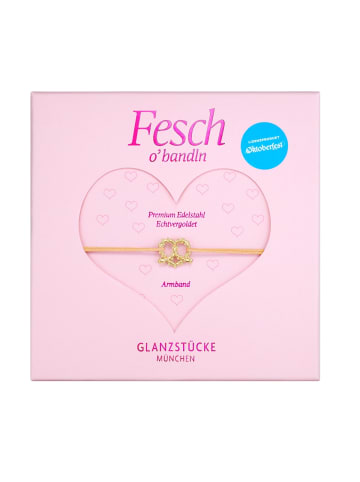 Glanzstücke München Oktoberfest Armband Herz-Breze aus Edelstahl in gelbgold