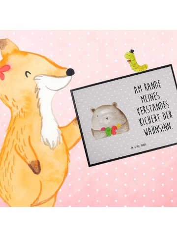 Mr. & Mrs. Panda Schreibunterlage Bär Gefühl mit Spruch in Grau Pastell