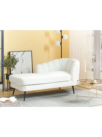 Beliani Chaiselongue ALLIER in Weiß/Schwarz - (W) 150 x (H) 75 x (L) 76 cm