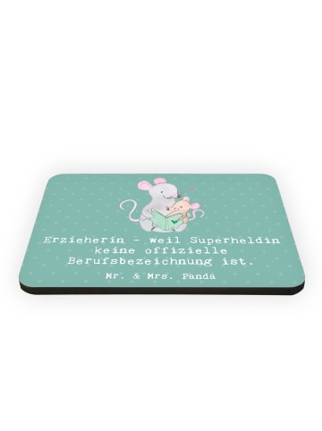 Mr. & Mrs. Panda Magnet Erzieherin Superheldin mit Spruch in Meeresbrise