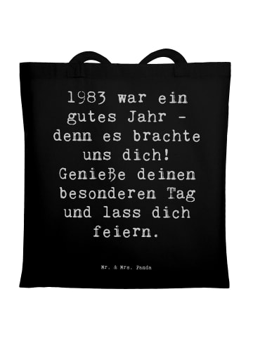 Mr. & Mrs. Panda Strandtasche Spruch 1983 Geburtstag mit Spruch in Schwarz