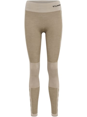 Hummel Hummel Leggings Hmlclea Yoga Damen Atmungsaktiv Schnelltrocknend Nahtlosen in CHATEAU GRAY/DRIFTWOOD MELANGE