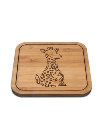 Mr. & Mrs. Panda Untersetzer Kork Giraffe Zufrieden ohne Spruch in Transparent