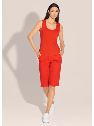 MADELEINE Bermuda mit Fransen in blutorange