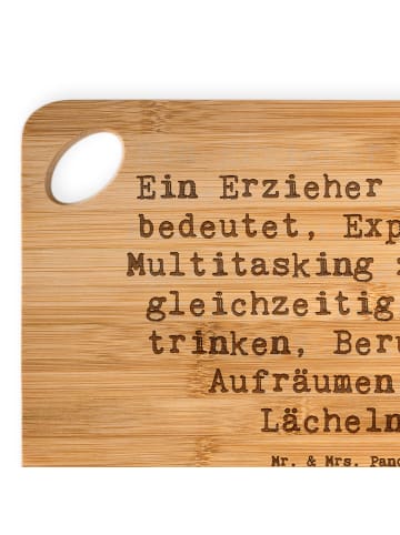 Mr. & Mrs. Panda Schneidebrett Spruch Multitasking Erzieher mit ... in Braun