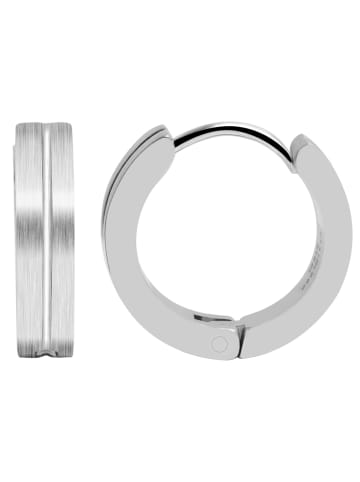 Adeliás Damen Ohrringe – Klappcreole aus Edelstahl in silber