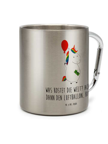 Mr. & Mrs. Panda Tasse Einhorn Luftballon mit Spruch in Silber