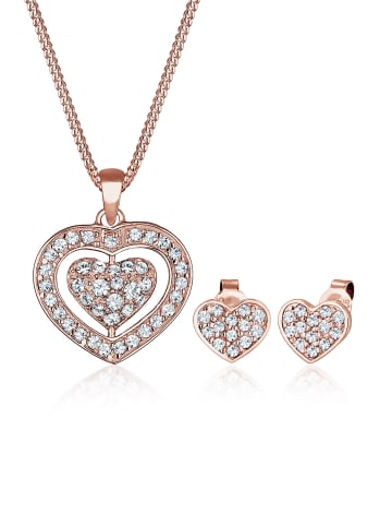 Elli Schmuckset 925 Rosegold Herz in Rosegold