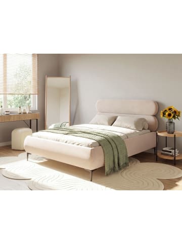 Beliani Doppelbett LESSAY in Beige/Schwarz - (W) 135 x (H) 103 x (L) 213 cm