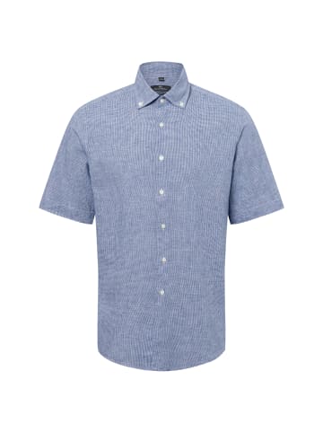 Nils Sundström Freizeithemd mit Leinen-Anteil in marine weiß